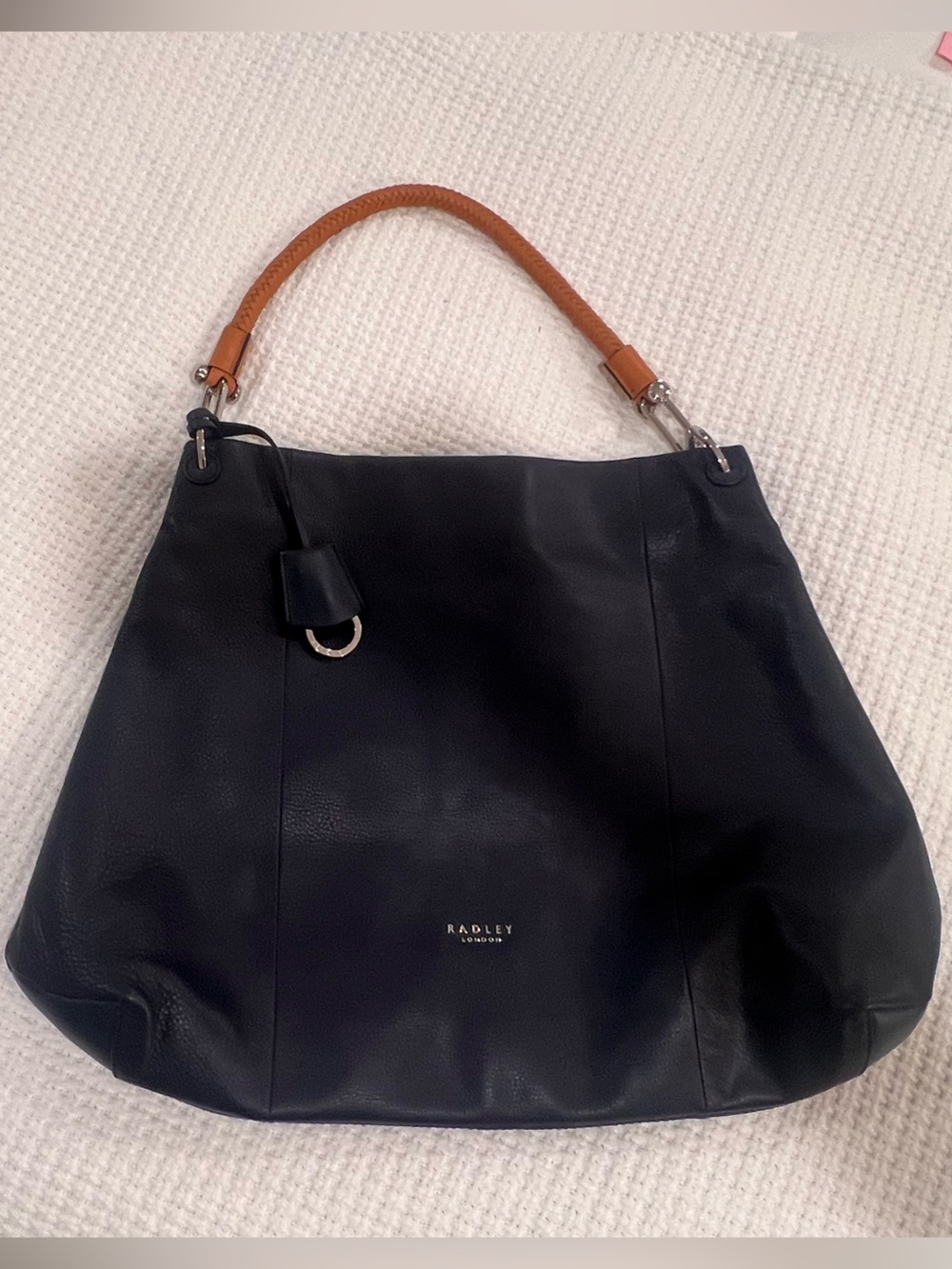 Radley London Cuba Street Large Leather Shoulder Bag – Navy/Tan